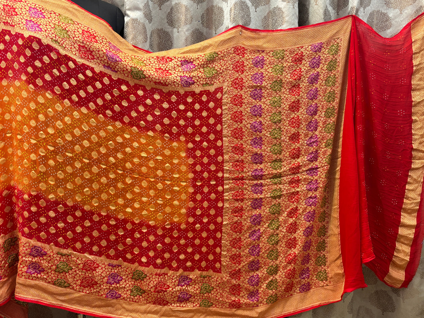 Banarasi Handloom pure Bandhej Georgette saree