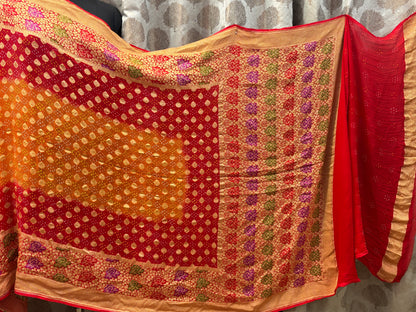 Banarasi Handloom pure Bandhej Georgette saree