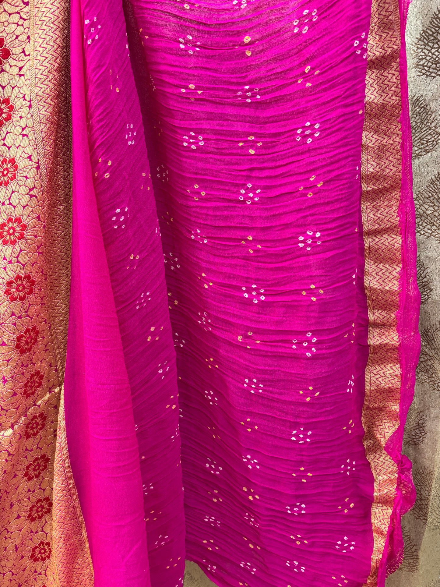 Banarasi Handloom pure Bandhej Georgette saree