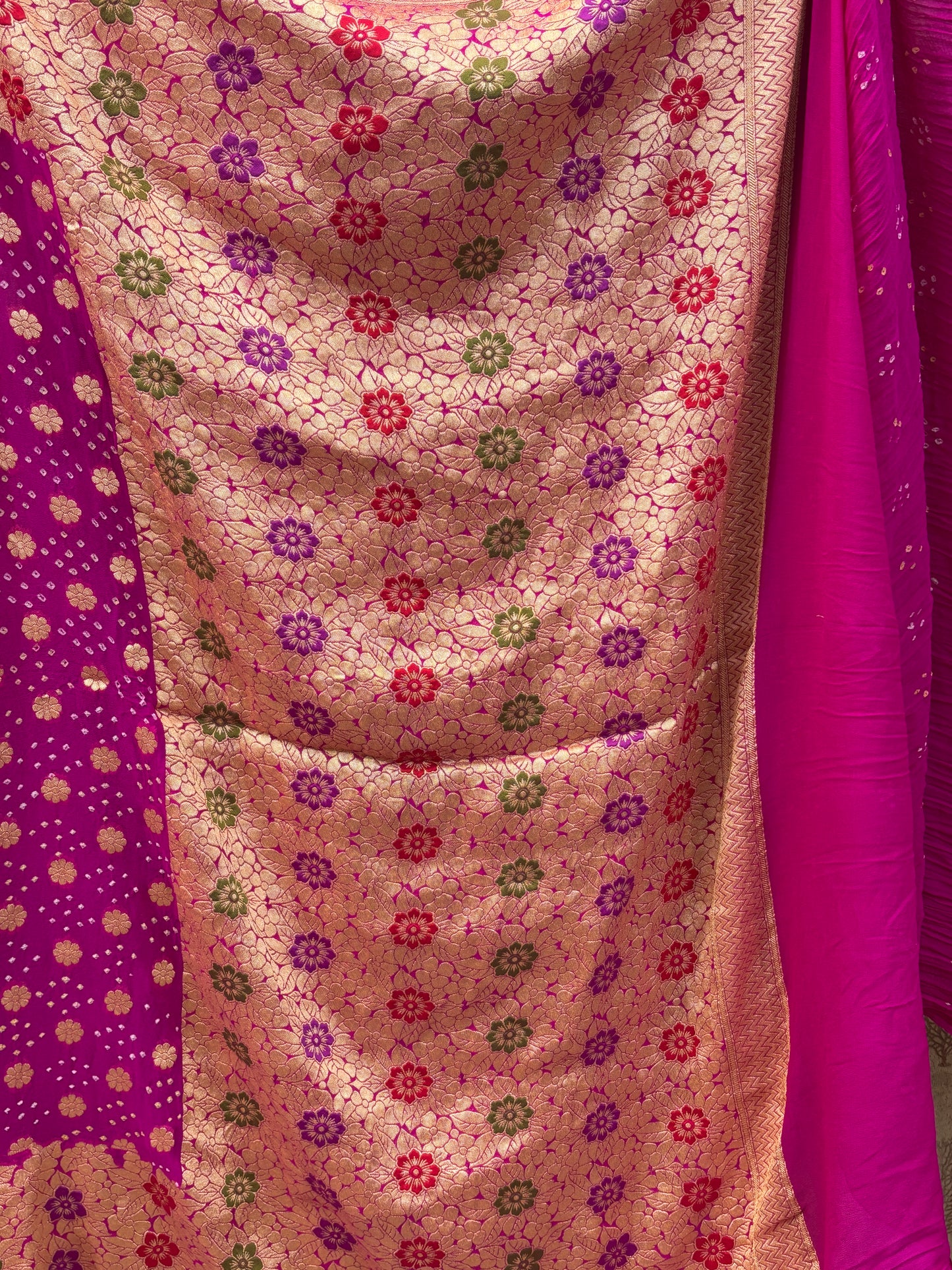 Banarasi Handloom pure Bandhej Georgette saree