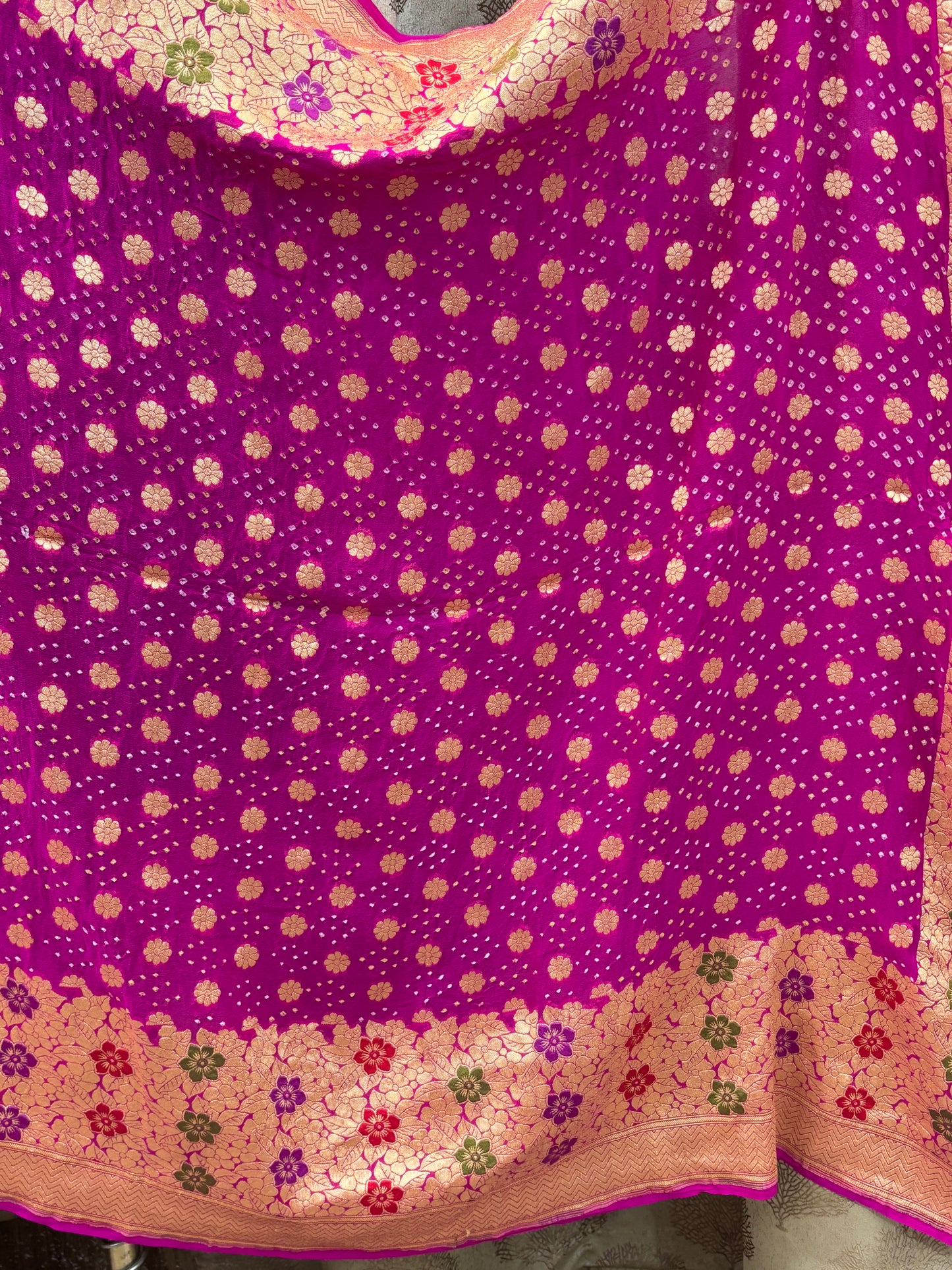 Banarasi Handloom pure Bandhej Georgette saree