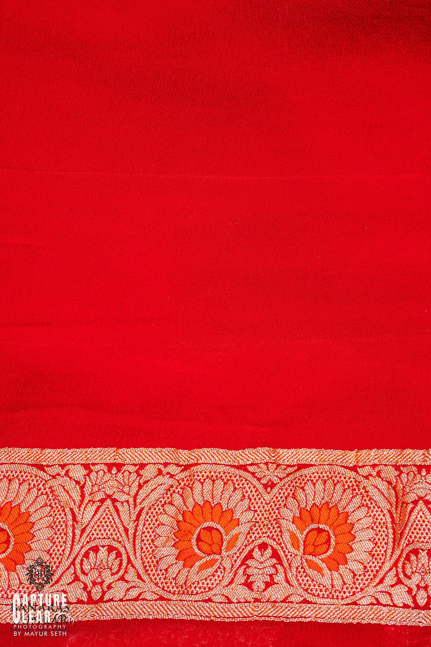 Banarasi Handloom Pure Khaddi Georgette silk saree Tilfi Meenakari Flower jaal 