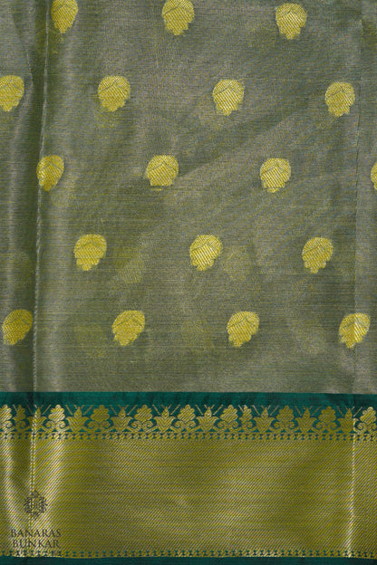 Banarasi Tissue silk saree allover Buti design with contrast skirt Border.