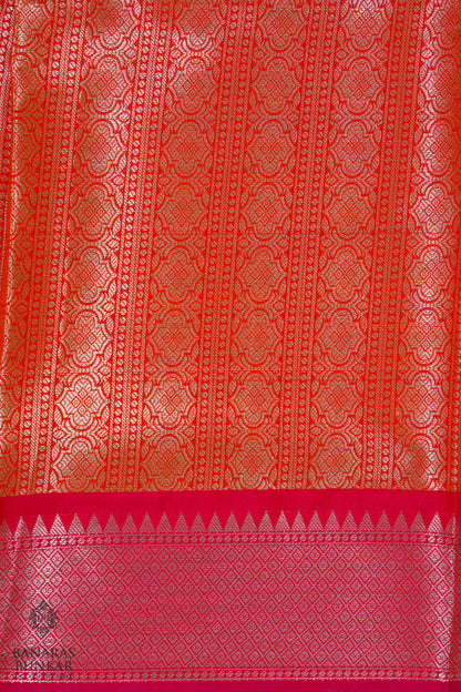 Banarasi Tissue silk zari Brocade saree allover jaal design with skirt