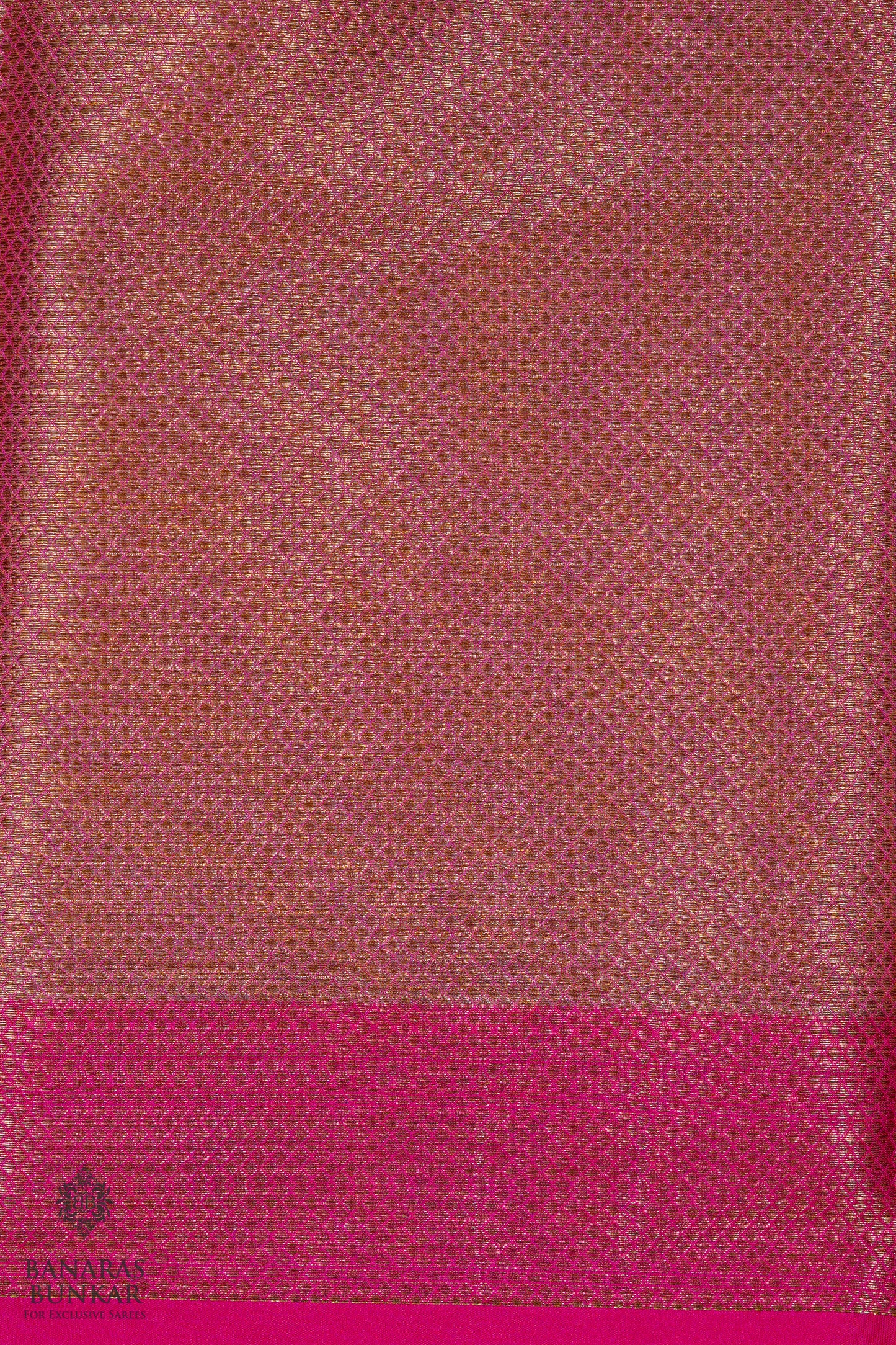 Banarasi cotton tissue silk saree allover zigzag design with contrast skirt Bord