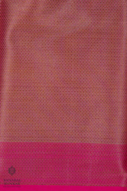 Banarasi cotton tissue silk saree allover zigzag design with contrast skirt Bord