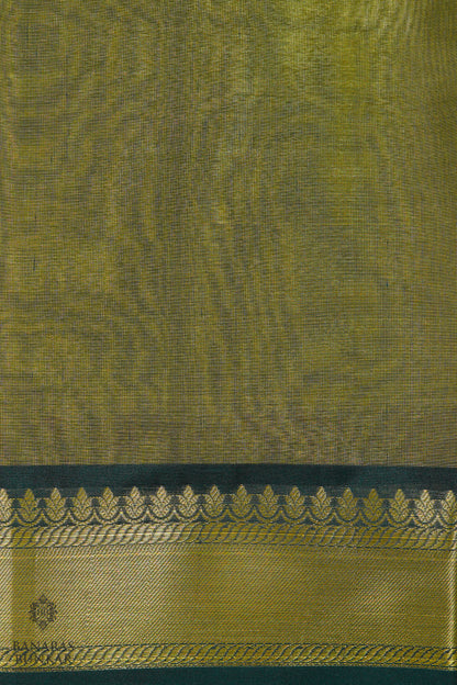 Banarasi Tissue silk saree allover plain design with contrast skirt Border