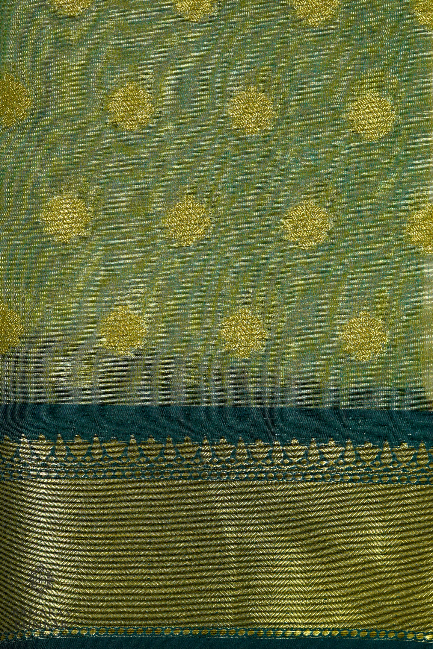 Banarasi Tissue silk saree allover Buti design with contrast skirt Border