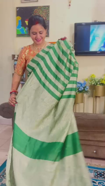 Banarasi handloom pure Moonga Tissue silk saree