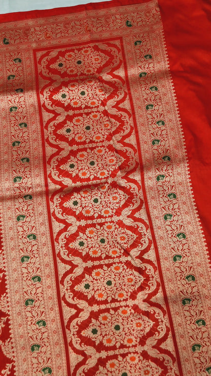 Banarasi Handloom pure upada katan silk saree - Red