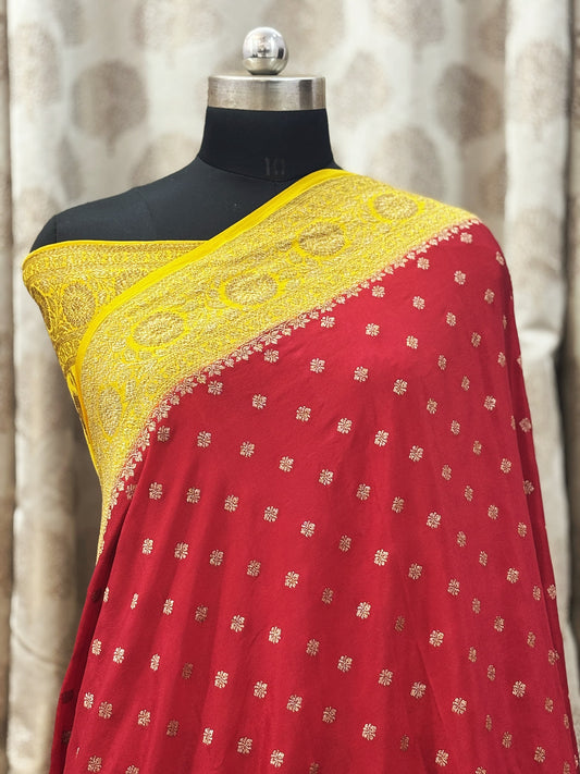 Banarasi handloom pure khaddi crepe Georgette saree