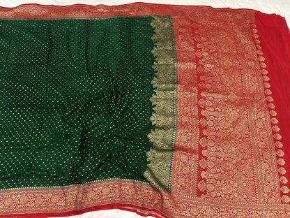 Banarasi handloom pure khaddi crepe Georgette saree