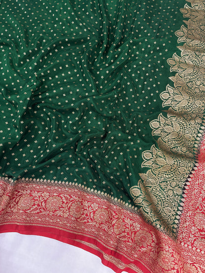 Banarasi handloom pure khaddi crepe Georgette saree