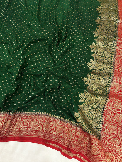 Banarasi handloom pure khaddi crepe Georgette saree