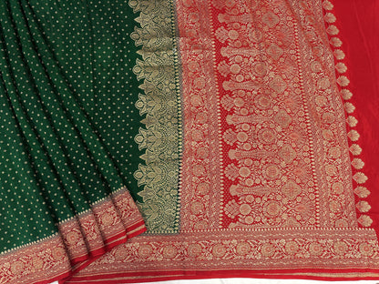 Banarasi handloom pure khaddi crepe Georgette saree