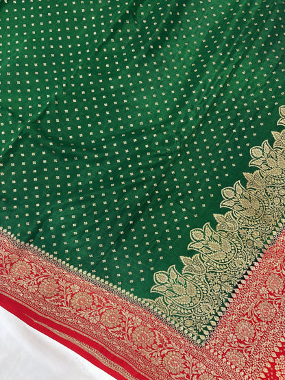 Banarasi handloom pure khaddi crepe Georgette saree